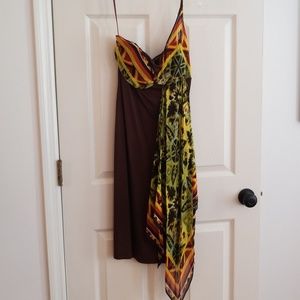 Nicole Miller Scarf Jersey Dress